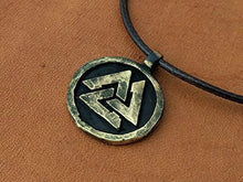 Load image into Gallery viewer, Viking Mens Necklace Norse Valknut Amulet Pendant Necklace Jewelry Viking Jewelry
