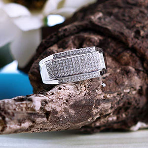 Dazzlingrock Collection 0.45 Carat (ctw) Sterling Silver White Diamond Men's Flashy Hip Hop Pinky Ring 1/2 CT, Size 9.5