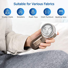 Load image into Gallery viewer, BEAUTURAL Fabric Shaver and Lint Remover, Sweater Defuzzer with 2-Speeds, 2 Replaceable Stainless Steel Blades, Battery Operated (Grey)
