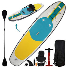 Load image into Gallery viewer, Blue Water Toys Inflatable Crossover Stand Up Paddle Board/Kayak Kit - Pump, Backpack, Coil Leash, Paddles, Detachable Seat, SUP 300 Pound Limit, 10 Feet by 32 Inches
