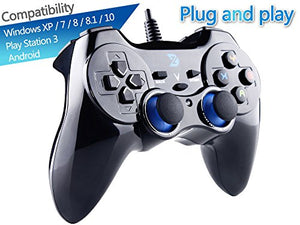 ZD-V+ USB Wired Gaming Controller Gamepad for PC/Laptop Computer(Windows XP/7/8/10) & PS3 & Android & Steam - [Black]