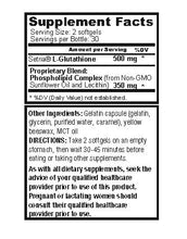 Load image into Gallery viewer, Liposomal Glutathione Softgels NO-Taste - Pure Reduced Setria® Glutathione 500mg - Liver Detox, Brain Function - China-Free Glutathione, Soy-Free Gluten-Free Dairy-Free Non-GMO - 60 Softgels
