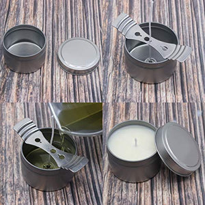 JulWhisper Candle Tin 24 Piece 8.5oz + 24 Piece 5oz Candle Jar for Candle Making, Candle Metal Tin