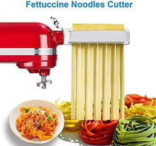 Load image into Gallery viewer, 3 Piece Pasta Roller Cutter Attachment for KitchenAid Stand Mixers, Included Pasta Sheet Roller, Spaghetti Cutter, Fettuccine Cutter Maker Accessories and Cleaning Brush
