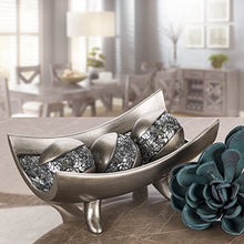 Load image into Gallery viewer, Creative Scents Schonwerk Centerpiece Bowl- Crackled Mosaic Design- Functional Table Decorations- Centerpieces for Dining/Living Room - Best Wedding/Birthday (Silver)
