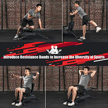 Load image into Gallery viewer, MaxKare Weight Bench Adjustable Workout Bench for Home 2020 New Model with Elastic Rope System for Arm Leg Extension Curl Incline/Decline Foldable Bench/Rope Intensity Can Replace Dumnbells 8-40lbs
