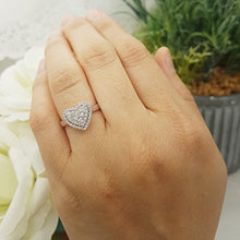 Load image into Gallery viewer, Dazzlingrock Collection 0.35 Carat (ctw) 14K Round Diamond Ladies Heart Shaped Engagement Ring 1/3 CT, White Gold, Size 7
