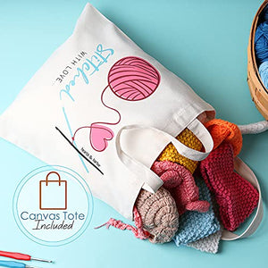 73 Piece Crochet Kit with Crochet Hooks Yarn Set - Premium Bundle Includes Yarn Balls, Needles, Accessories Kit, Canvas Tote Bag and Lot More - Starter Pack for Kids Adults – Beginner, Professionals.