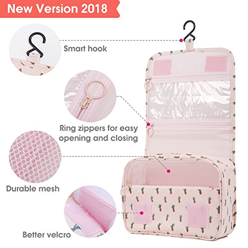 Load image into Gallery viewer, Hanging Travel Toiletry Bag Cosmetic Make up Organizer for Women and Girls Waterproof (Cactus)