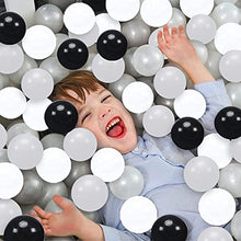 Load image into Gallery viewer, STARBOLO Ball Pit Balls - 100 pcs Plastic Play Pit Balls Crawl Balls with Color Black, Grey, White for Baby Kids Playpen Pool Tub Toy, 2.2 Inch.
