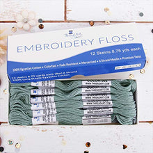 Load image into Gallery viewer, 12 Skeins ThreadArt Premium Egyptian Long Fiber Cotton Embroidery Floss | Light Blue | 6 Strand Divisible Thread 8.75yds Each For Hand Embroidery, Friendship Bracelets, Cross stitch and Crafts
