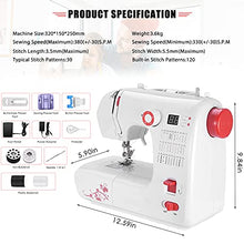 Load image into Gallery viewer, Mini Sewing Machine, Vogvigo Computerized Sewing Machine for Beginners, Embroidery Sewing Machine with 120 Stitching Programs, LCD Display, Electronic Sewing Machine
