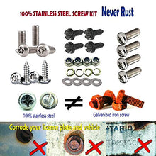 Load image into Gallery viewer, Aootf License Plate Screws Anti Theft - Stainless Steel Security Screws License Plate Bolts Fasteners,Tamper Proof Hardware for Tag Plates on Cars Trucks, Black Chrome Caps -58PC
