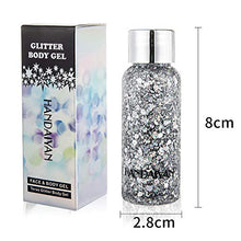 Load image into Gallery viewer, GL-Turelifes Mermaid Sequins Chunky Glitter Liquid Eyeshadow Glitter Body Gel Festival Glitter Cosmetic Face Hair Nails Makeup Long Lasting Sparkling 30g (09# White)
