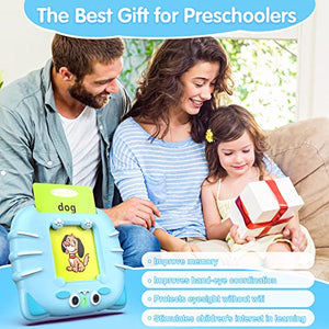 Talking Flash Cards Learning Toys: Talking FlashCards Learning Toys for 2 3 4 5 6 Year Old Boys Girls - Educational Flash Cards for Toddlers Baby - Electronic Flash Cards Toys & 224 Words (Best Blue)