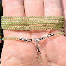 Load image into Gallery viewer, Adjustable 6.5&quot; to 7.5&quot; Micro-Faceted 2mm Peridot Bracelet Sterling Silver (Selenite Charged) Reiki by Zenergy Gems
