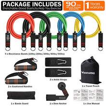 Load image into Gallery viewer, RENRANRING Resistance Bands Set, Exercise Bands with Stackable Workout Bands, Door Anchor Attachment, Handles, Legs Ankle Straps, Carry Bag for Fitness

