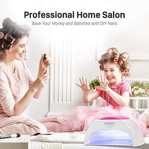 Gel UV Nail Lamp, SUNUV 48W UV LED Nail Dryer Light for Gel Nails Polish Manicure Professional Salon Curing Lamp with 4 Timer Setting Sensor(one Pink pad)