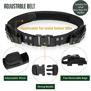 HUNTSEN Tactical Vest for Men Lightweight Adjustable Outdoor Training Breathable Vest for Adults with Detachable Belt
