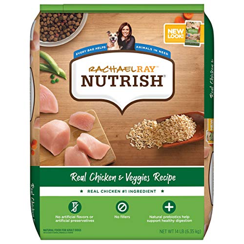Rachael Ray Nutrish Premium Natural Dry Dog Food, Real Chicken & Veggies Recipe, 14 Pounds (Packaging May Vary)