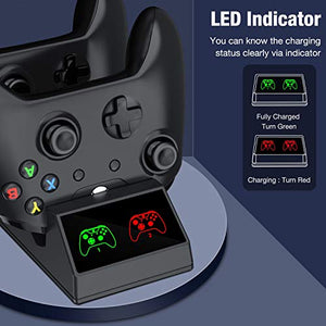 Controller Charger for Xbox One, Controller Charging Station Compatible with Xbox One/X/S Elite Controller, Dual Charging Dock with 2X1200mAh Rechargeable Battery