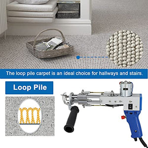 Electric Carpet Tufting Gun, Loop Pile Rug Tufting Machine, Maual Carpet Weaving Flocking Machine, Carpet Thickness 4-14mm 100V-240V Industrial Embroidery Machine