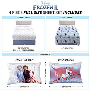 Franco Kids Bedding Super Soft Microfiber Sheet Set, 4 Piece Full Size, Disney Frozen 2