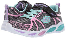 Load image into Gallery viewer, Skechers Kids Girls' Shimmer Beams-Sporty Glow Sneaker, Black/Multi, 10.5 Medium US Little Kid
