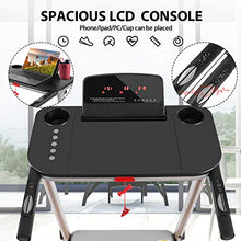 Load image into Gallery viewer, FUNMILY Treadmill, 2.25HP Treadmills for Home with Table &amp; Bluetooth Speaker &amp; Large LCD Monitor, Zero Installation Electric Walking Jogging Machine for Home/Office Use (Gray)
