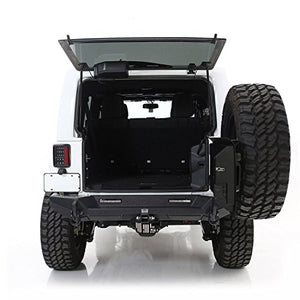 Smittybilt 76410 XRC Tailgate with Tire Carrier for 2007-2018 Jeep Wrangler JK, Black