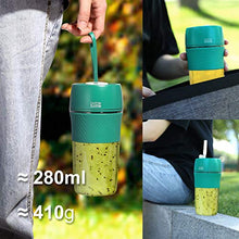 Load image into Gallery viewer, Portable Blender For Shakes And Smoothies With Reusable Straw Green Mini Blender Safety USB Rechargeable Personal Blender Cup Handheld Small Blender For Office，Sports,Travel,Gym Outdoor Actitvities 280ml Portable Blender
