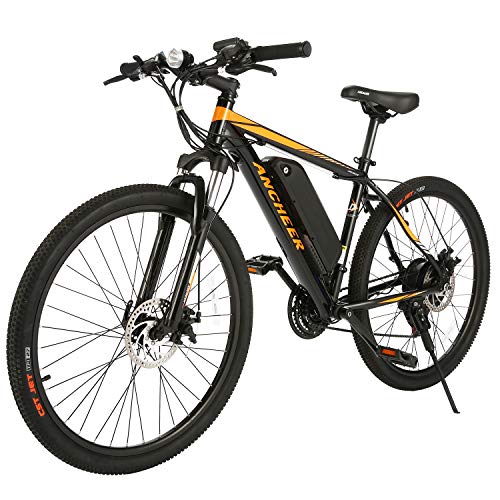 ANCHEER 350W Electric Bike 26'' Adults Electric Bicycle/Electric Mountain Bike, 20MPH Ebike with Removable 36V 7.8/10.4Ah Battery, Professional 21 Speed Gears