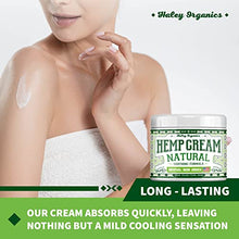 Load image into Gallery viewer, Haley Organics Hemp Cream - Made in USA - Natural Hemp Oil Extract Cream - for Discomfort in Knees, Back, Elbow and Joint - Muscle Cream infused with Arnica Extract oil, MSM and Menthol - 4 Fl Oz
