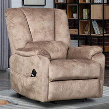 Load image into Gallery viewer, CANMOV Power Lift Recliner Chair for Elderly- Heavy Duty and Safety Motion Reclining Mechanism-Antiskid Fabric Sofa Living Room Chair with Overstuffed Design, Camel
