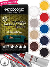 Load image into Gallery viewer, Coconix Fabric and Carpet Repair Kit - Repairer of Your Car Seat, Couch, Furniture, Upholstery or Jacket - Fixes Cigarette Burn Holes, Tear or Rips. Super Easy Instructions to Match Any Color, Pattern
