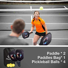 Load image into Gallery viewer, niupipo Pickleball Paddles, USAPA Pro Graphite Pickleball Paddle Set of 2 Pickleball Racquet 4 Pickleball Balls 1 Bag, Polypropylene Honeycomb Core, Graphite Face Cushion 4.25In Grip Pickleball
