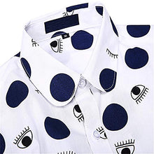 Load image into Gallery viewer, SPAREE Women&#39;s Tops Casual Blouses Long Sleeve Work Button Up Dress Shirts, (Small, Big Polka Dot Navy Blue)
