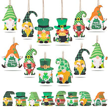 Load image into Gallery viewer, 48Pcs St. Patrick’s Day Wood Gnome Ornaments, Acejoz 8 Styles St. Patrick’s Day Ornaments Decorations with Shamrock, Leprechauns for Tree, Home Decor, Party Decoration
