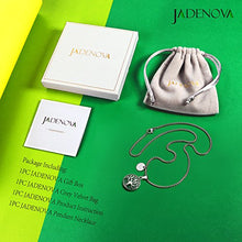 Load image into Gallery viewer, JADENOVA Family Tree Necklace Tree of Life Natural Aventurine Gemstone Crystal Pendant Necklace 24 Inches Stainless Steel Chain
