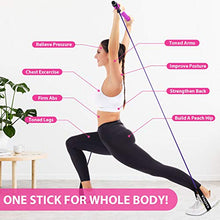 Load image into Gallery viewer, Viajero Pilates Bar Kit for Portable Home Gym Workout - 2 Latex Exercise Resistance Band - 3-Section Sticks - All-in-one Strength Weights Equipment for Body Fitness Squat Yoga with E-Book &amp; Video
