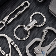 Load image into Gallery viewer, KeyUnity KA15 Double-end Swivel Keychain Key Ring Connector, Titanium Rotatable Key Organizer Linker for Carabiner, Wind Chime, Plant, DIY Accessory
