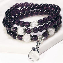 Load image into Gallery viewer, Natural Amethyst Bracelet ,6mm Purple Agate Stone Beads Stretchy Bracelet Dolphin Opal Beaded Mala Beads Necklace Healing Chakra Dolphin Opal Mala Beaded for Women

