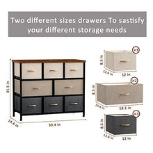 Load image into Gallery viewer, 8 Drawer Dresser Organizer Fabric Storage Chest for Bedroom, Hallway, Entryway, Closets, Nurseries，Furniture Storage Tower Sturdy Steel Frame, Wood Top, Removable Fabric Bins (Cream)
