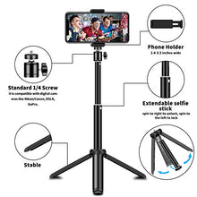 Load image into Gallery viewer, Phone Tripod, SYOSIN 2020 Extendable Phone Camera Tripod Mount with Bluetooth Control and Universal Clip，360°Rotating Flexible Tripod Stand Holder,Compatible with Smartphone, Camera and GoPro
