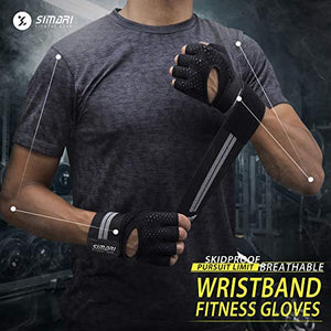 SIMARI Workout Gloves Men Women Full Finger Weight Lifting Gloves with Wrist Support for Gym Exercise Fitness Training Lifts Made of Microfiber and Spandex Fiber SMRG902