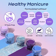 Load image into Gallery viewer, AZUREBEAUTY 31Pcs Dip Powder Nail Kit Starter, 20 Colors Purple Blue Glitter Dipping Powder Recycling Tray Essential Liquid Set with Base Top Coat Activator for French Dip Nails Art Manicure Set Beginner DIY Salon Women Gift
