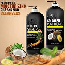 Load image into Gallery viewer, Botanic Hearth Biotin Shampoo and Conditioner with Collagen - Fights Hair Loss &amp; Thinning with Korean Ginseng &amp; Turmeric, Conditioner Promotes Hair Growth with Avocado and Coconut - 16 fl oz x 2
