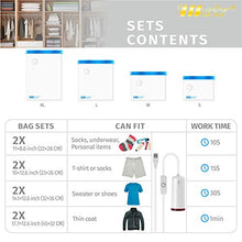 Load image into Gallery viewer, VMSTR Travel Vacuum Storage Bags with USB Electric Pump, Medium Small Space Saver Bags for Travel (8 PCS)
