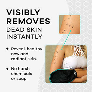 Dermasuri Deep Exfoliating Mitt Body Scrub for Soft Skin - Skin Cleanser - Part of the Best Body Care Kit for Women & Men - Dead Skin Remover for Body - Exfoliator Tool