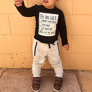 Jobakids Boys 2 Pieces Set Boys Cotton Clothing Set(Black,2T)